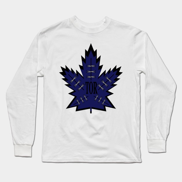 Toronto Hockey Laced Leaf Long Sleeve T-Shirt by SteamboatJoe